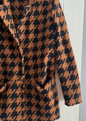 Düğmeli Kahverengi Midi Kadın Kaban - Görsel 3