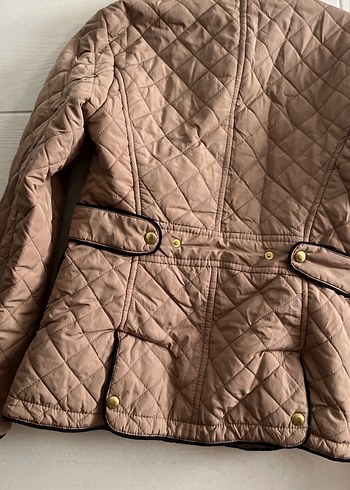 Düğmeli Bej Kadın Mont, Midi Boy - Görsel 7