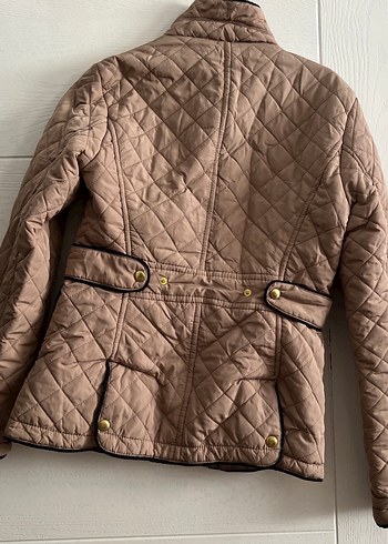 Düğmeli Bej Kadın Mont, Midi Boy - Görsel 6