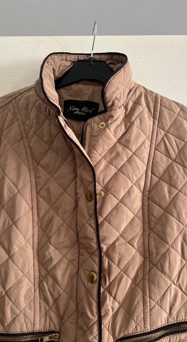 Düğmeli Bej Kadın Mont, Midi Boy - Görsel 5