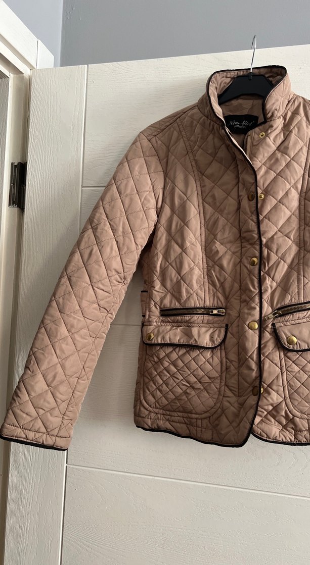 Düğmeli Bej Kadın Mont, Midi Boy - Görsel 2