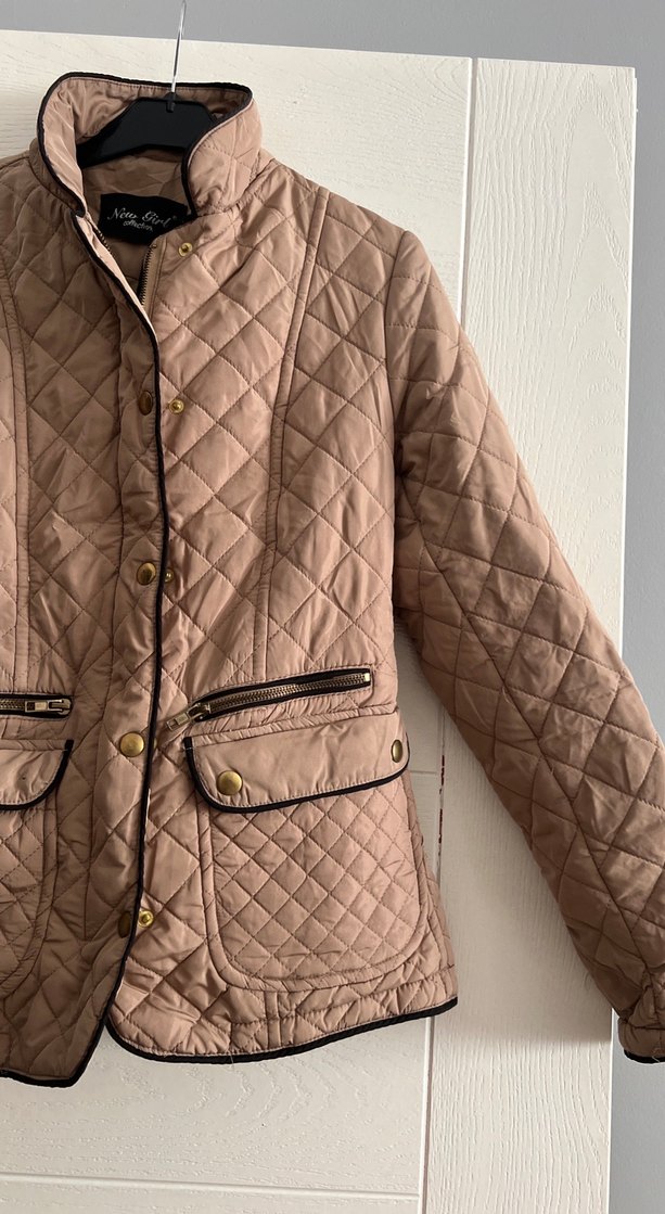 Düğmeli Bej Kadın Mont, Midi Boy - Görsel 3