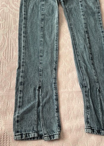 Gri Bol Kesim Kadın Denim Pantolon - Görsel 2