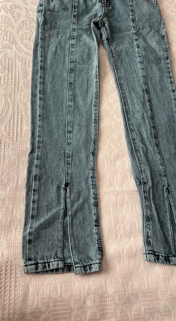 Gri Bol Kesim Kadın Denim Pantolon - Görsel 2