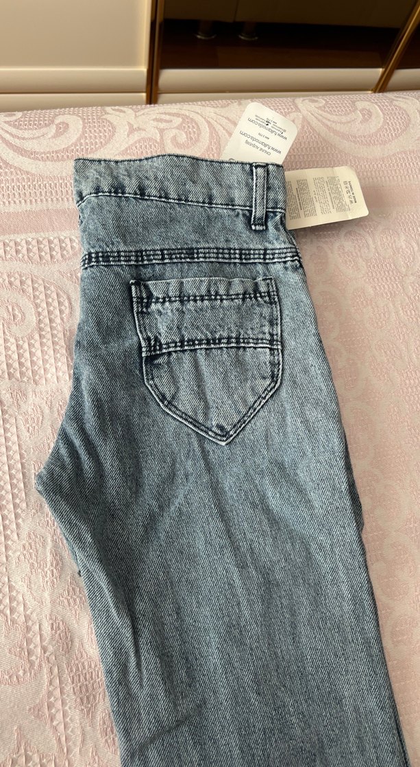 Gri Bol Kesim Kadın Denim Pantolon - Görsel 3