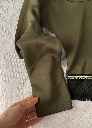 Gri Kemerli Yarım Balıkçı Mini Sweatshirt - Görsel 3