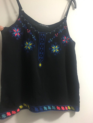 Siyah Önü Nakış İşlemeli Etnik Bluz #Yeni #Sıfır Ürün 