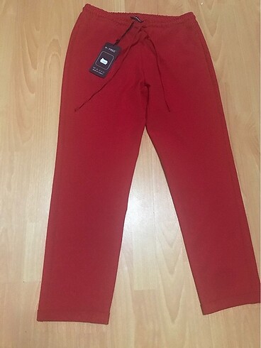 38 Beden N-Free kırmızı duple paça cepli şahane pantolon#Yeni etiketli