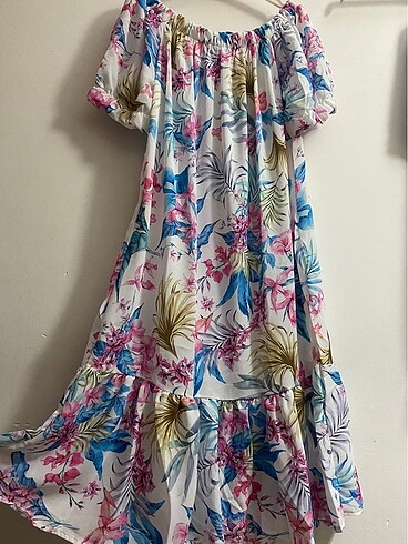 Zara trıpikal desen ihraç fazladı şahane elbise