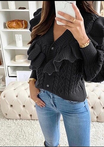 Zara model valonlu şahane triko hırka#Yeni etiketli