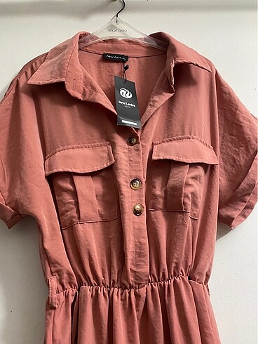 40 Beden Gül kurusu zara model 4 cepli maxi elbise#Yeni etiketli