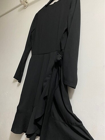 Zara model siyah valonlu şifon elbise#Yeni etiketli
