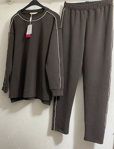 Zara Kahve ışıltılı modaş kumaş şahane takım#Yeni etiketli