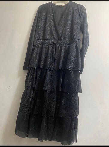 Zara Zara model tül ışıltılı katlı şahane elbise#Yeni etiketli