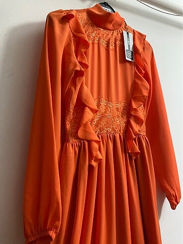 36 Beden Etika fashion valonlu uzun şahane elbise#Yeni etiketli