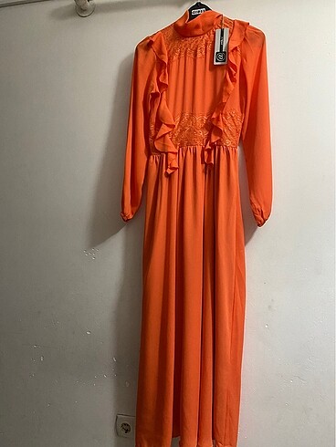 Zara Etika fashion valonlu uzun şahane elbise#Yeni etiketli
