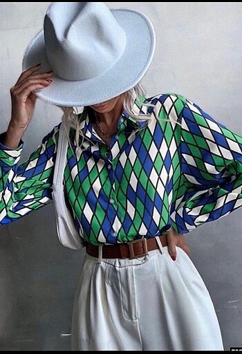 Zara Zara model desenli pamuklu şahane gömlek#Yeni etiketli