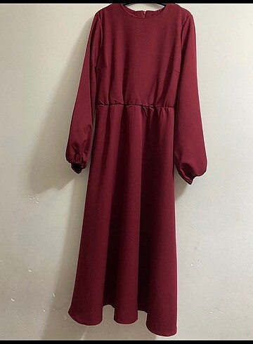 New laviva bordo pamuklu elbise#Yeni