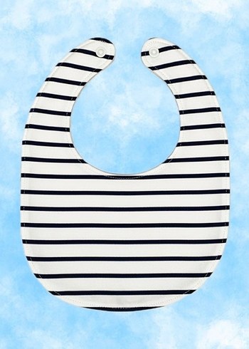 Çizgili Bebek Önlüğü, Boyunluğu ve Şapka Seti - Görsel 3