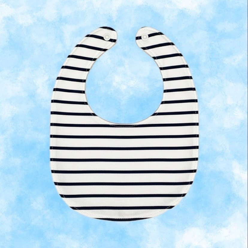 Çizgili Bebek Önlüğü, Boyunluğu ve Şapka Seti - Görsel 3