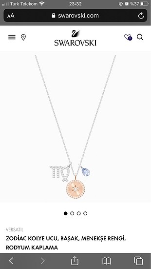 Beden swarovski burç kolye