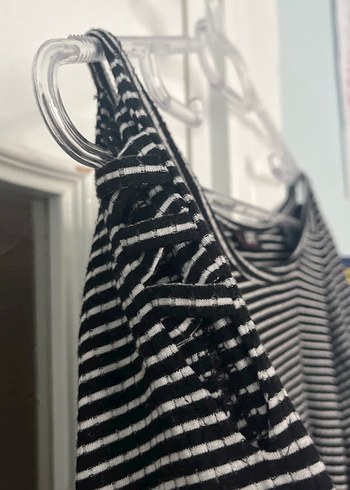 Çizgili Uzun Kollu Kadın Bluz - Görsel 3