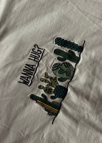 Baskılı Beyaz Tişört Kısa Kollu - Görsel 2