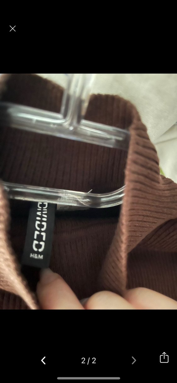 Kahverengi Boğazlı Triko Kadın Kazak - Görsel 2