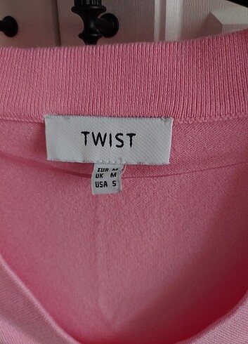 m Beden pembe Renk Twist Pembe Omuz Pencereli Kazak
