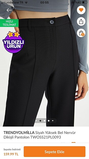 siyah yüksek bel dikişli pantalon
