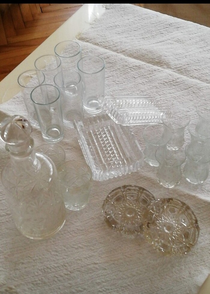 Kristal 18 parça çeşitli bardak. - Görsel 2