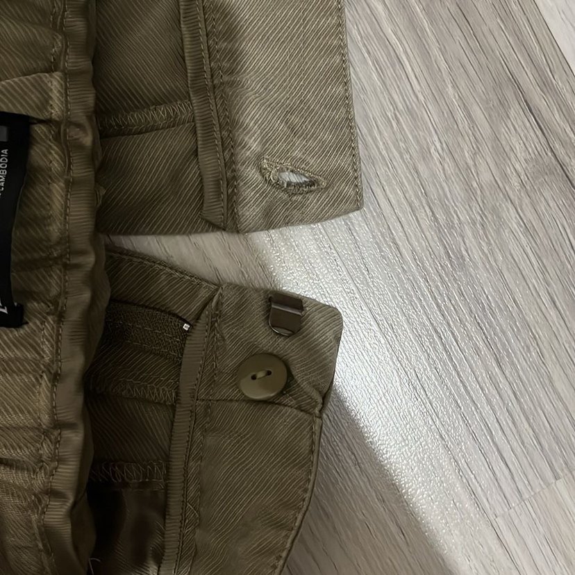 Zara Bej Midi Keten Rahat Kesim Kadın Pantolon - Görsel 4