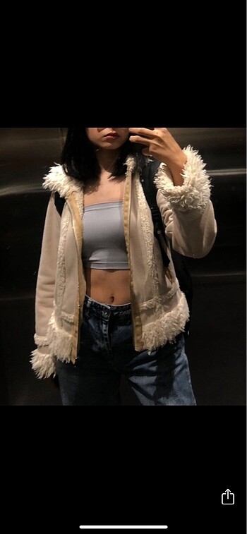 Bershka kürklü vintage ceket