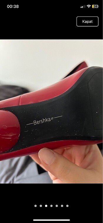 37 Beden kırmızı bershka topuklu ayakkabı