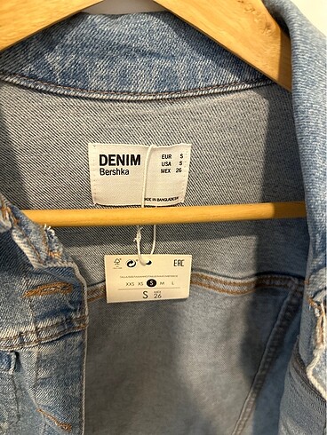 s Beden bershka mavi kot denim ceket