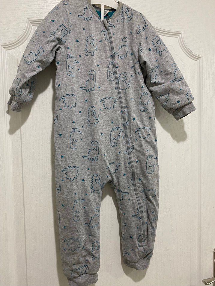 Gri Erkek Çocuk Fermuarlı Tulum - Görsel 2