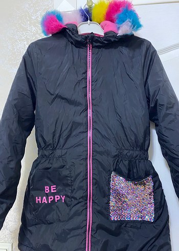 LCW Renkli Kapüşonlu Kız Çocuk Montu - Görsel 2