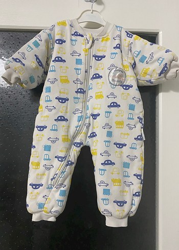 Renkli Desenli Fermuarlı Bebek Tulumu - Görsel 2