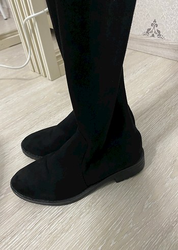 Siyah Süet Dizüstü çizme - Görsel 4