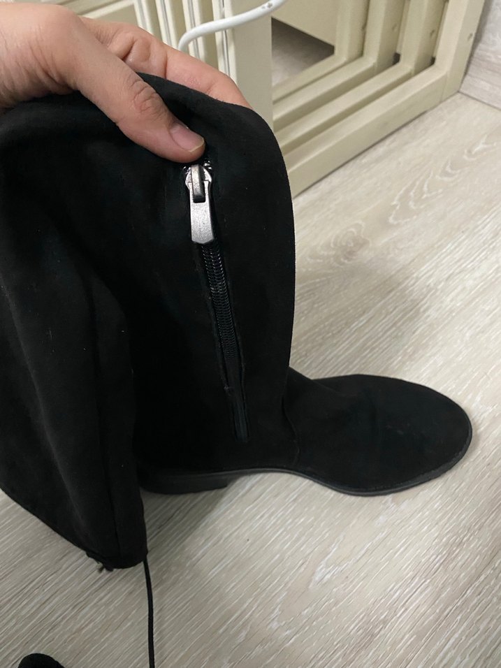Siyah Süet Dizüstü çizme - Görsel 5