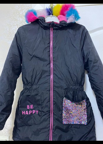 LCW Kapüşonlu Renkli Kürk Detaylı Kız Mont - Görsel 2