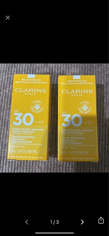 Clarins güneş kremi
