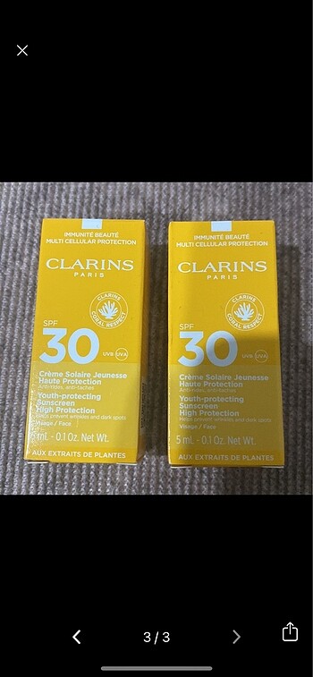 Clarins Clarins güneş kremi