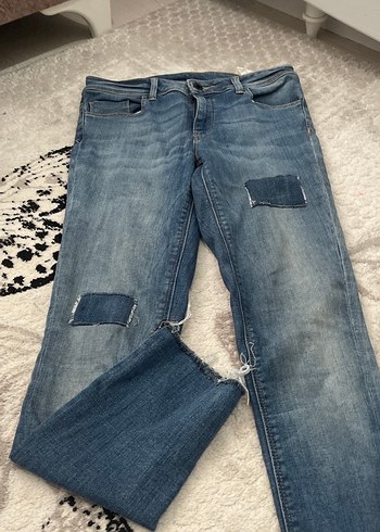 Gri Mavi Kadın Denim Pantolon
