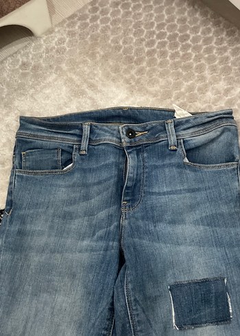 s Beden Gri Mavi Kadın Denim Pantolon