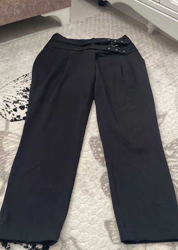 Zara Kemerli Siyah Kadın Kumaş Pantolon