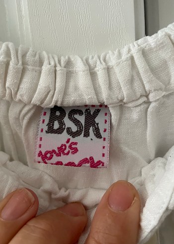 Beyaz Düğmeli straplez badi - Görsel 9