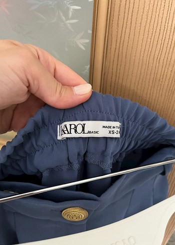 Mavi Pileli Kadın Kumaş Pantolon