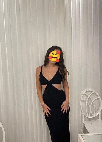 Zara Siyah uzun elbise