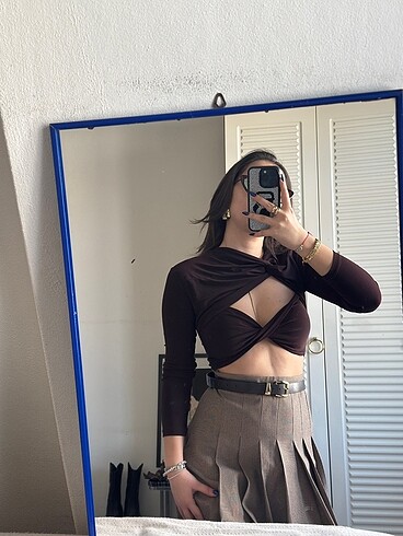 s Beden Kahverengi Crop
